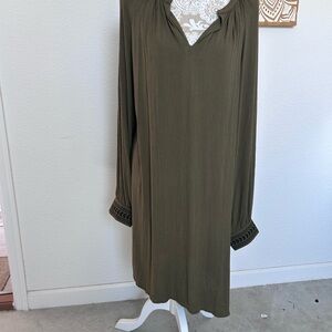 NWT Yarn & Sea Chic Long Sleeve Olive Dress